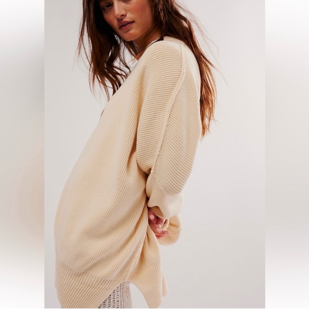 Free People Easy Street Tunic Cream Sweater - Picture 8 of 10